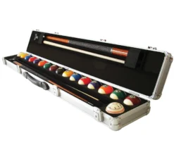 Aramith 2 Shaft 2 Butt Pool Cue & Ball Set Case -Billiard Equipment Store arabx 01 open
