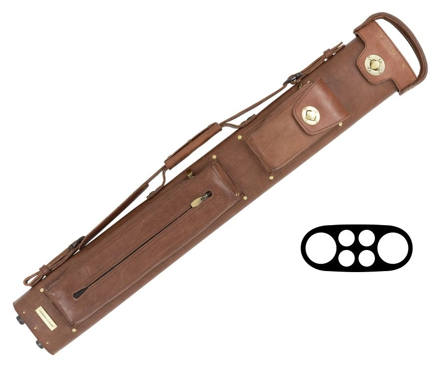 Tango Pampa Chestnut 2 Butt 4 Shaft Leather Cue Case 3 Tango Pampa Chestnut 2 Butt 4 Shaft Leather Cue Case
