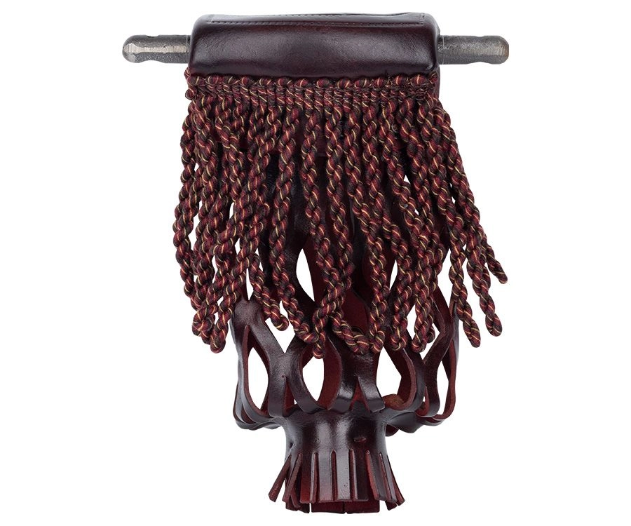 Burgundy Fringe Leather Pocket Set (Set Of 6) 3 Burgundy Fringe Leather Pocket Set (Set Of 6)